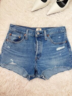 Levi’s Women 501 High-Rise Distressed Denim Shorts - w29